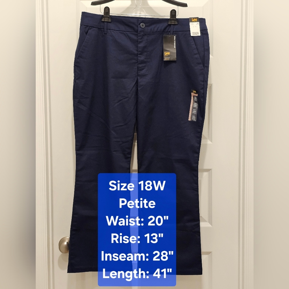 NWT Lee Plus Women's Bootcut Midrise Pants, Size 18W Petite